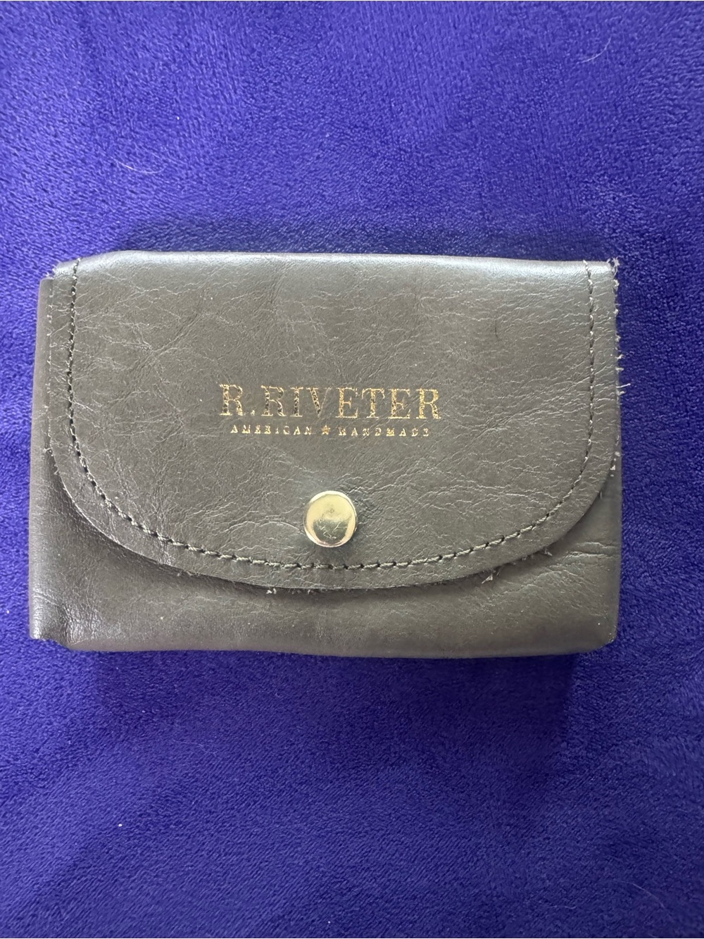 R. Riveter, Mini Ida Green Leather Envelope Card Holder